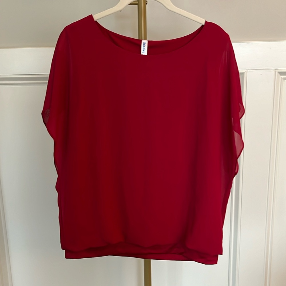 NWT Neineiwu Red Blouse size M